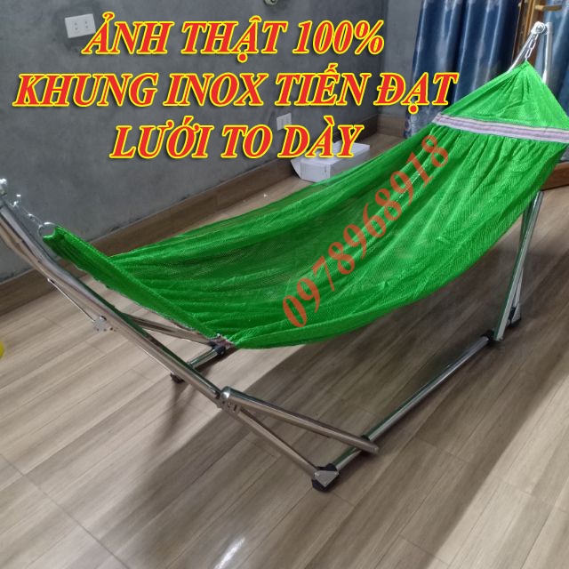 VÕNG XẾP INOX NGƯỜI LỚN CAO CẤP | VÕNG PHI 32