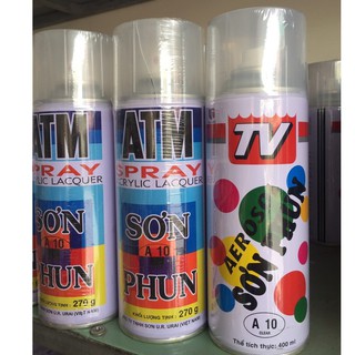 Sơn xịt áp suất ATM , TV  Đủ Màu (Màu nào k có trong ảnh các bạn nt hỏi mầu nhé)