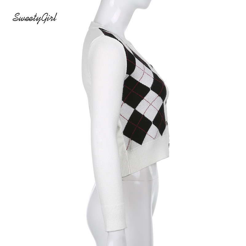 Áo Khoác Cardigan Dài Tay Họa Tiết Ca Rô Thanh Lịch Dành Cho Nữ