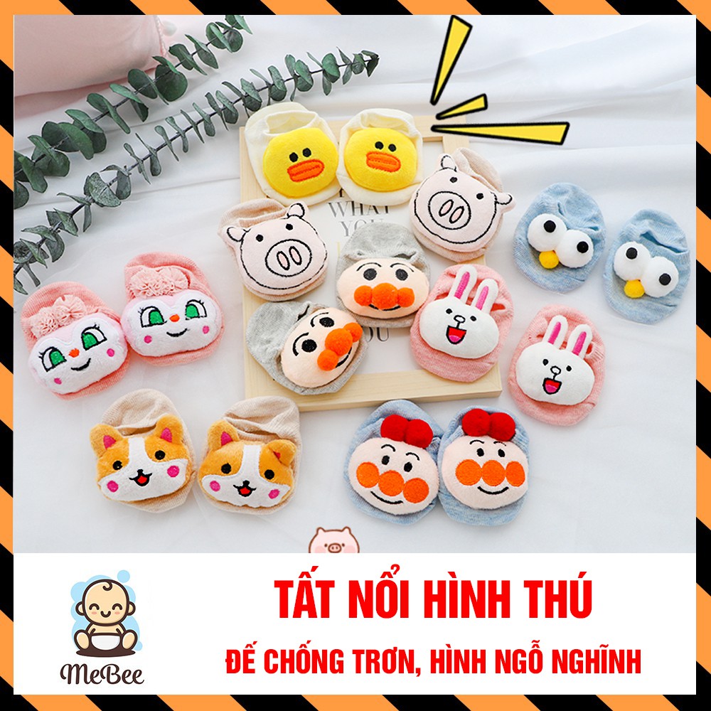 TẤT NỔI hình thú sơ sinh chống trượt hình ngỗ nghĩnh cho bé (0-9 tháng)