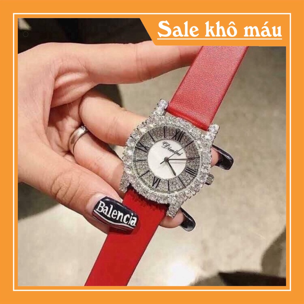 Đồng hồ DIMINI dây da mềm thiết kế đính đá kim cương nhân tạo sang trọng đeo cực sáng tay và nổi bật hình ảnh video tựụp | BigBuy360 - bigbuy360.vn