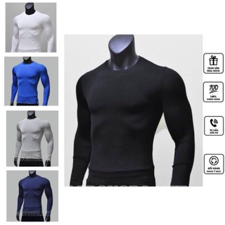 Áo Giữ Nhiệt Nam dài tay Unisex thể thao 4 màu năng động - Áo thun nam cổ tròn basic vải mềm mại - 4MAN89 🔥