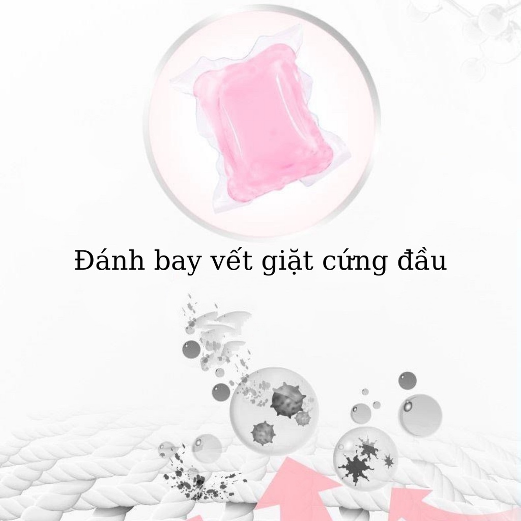 Viên Giặt Xả Hương Đào Tươi Mát Giữ Màu Làm Mềm Quần Áo Lưu Hương Lâu Gói 20 Viên