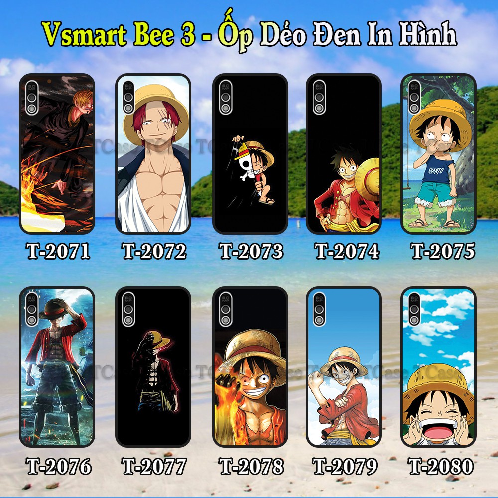 Ốp lưng Vsmart Bee 3 dẻo đen in hình One Piece