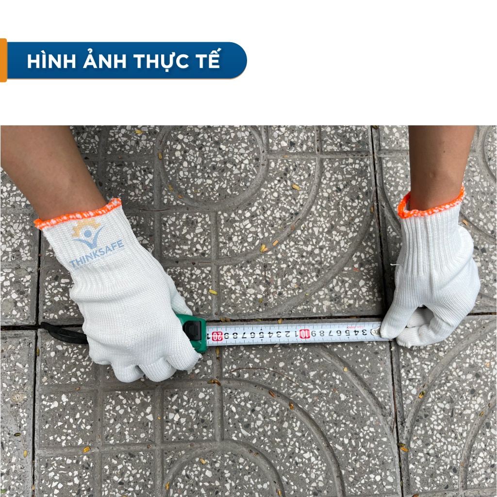 Găng tay lao động sợi Poly 50G bảo vệ tay chống trơn trượt thao tác linh hoạt, thoáng khí - THINKSAFE