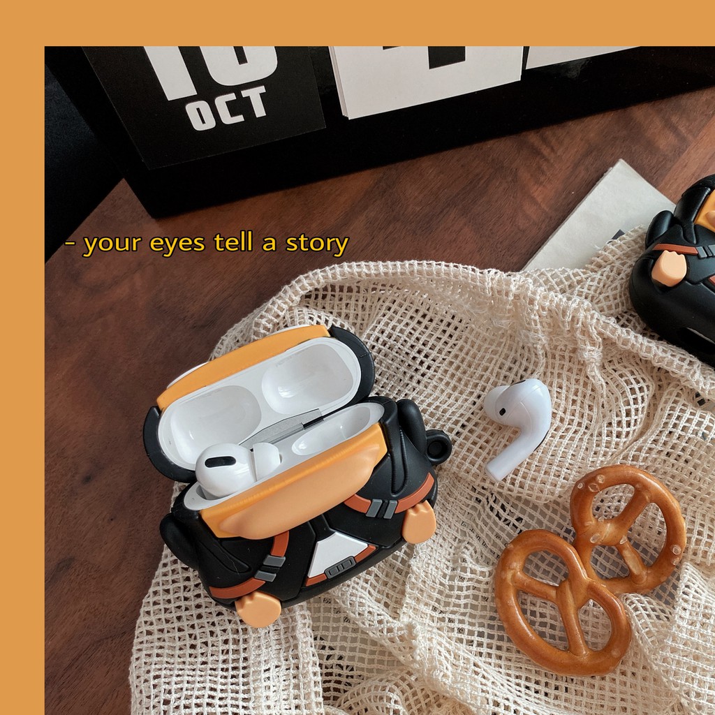 Vỏ bọc bảo vệ hộp sạc tai nghe Airpods 1/2 hình chú vịt ngộ nghĩnh