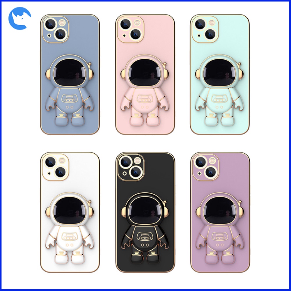 Ốp Điện Thoại Hình Phi Hành Gia Có Giá Đỡ Cho iPhone 6S 7 8 Plus X XS Max XR 11 12 13 Pro Max SE 2 3