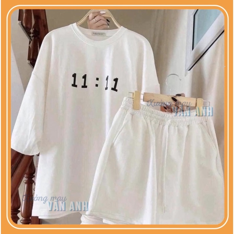 Bộ Thể Thao 11:11 Raglan Ngắn Tay kiểu dáng sporty