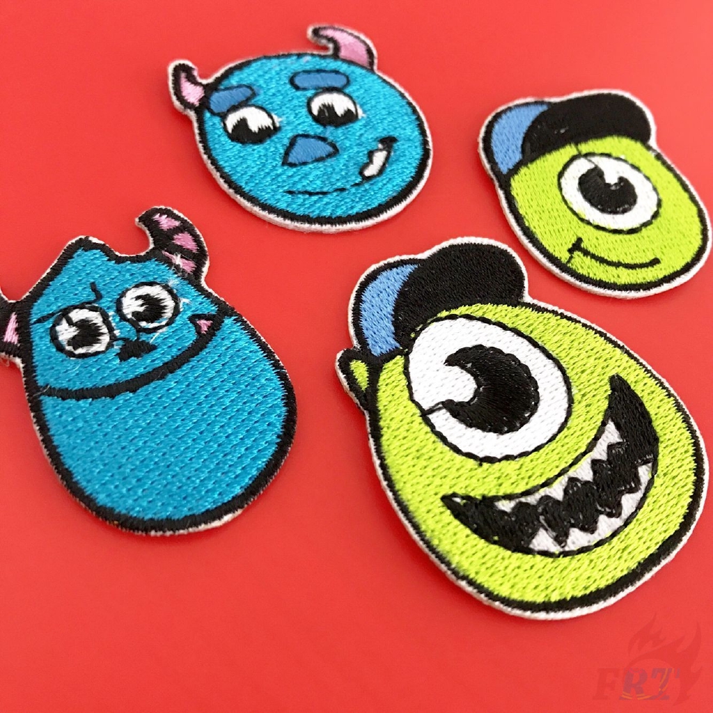 ☸ Quái Vật Disney: Monsters, Inc. Sticker Ủi Thêu Hình Mike / Sullivan ☸ 1 Sticker Ủi Thêu Hoạt Hình Dễ Thương