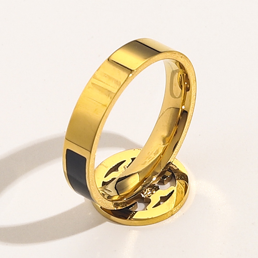 Nhẫn Mạ Vàng / Bạc 925 Cincin Đa Năng In Chữ Tory Burch Phong Cách Hàn Quốc Đơn Giản Sáng Tạo Cho Nữ