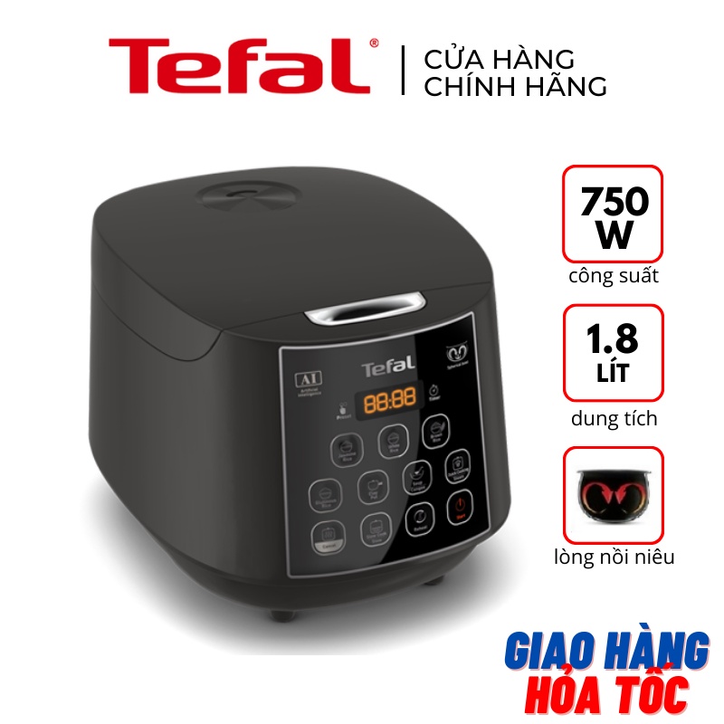 Nồi cơm điện tử 1,8 lít Fuzzy Logic Tefal RK736B68 750W - Hàng chính hãng