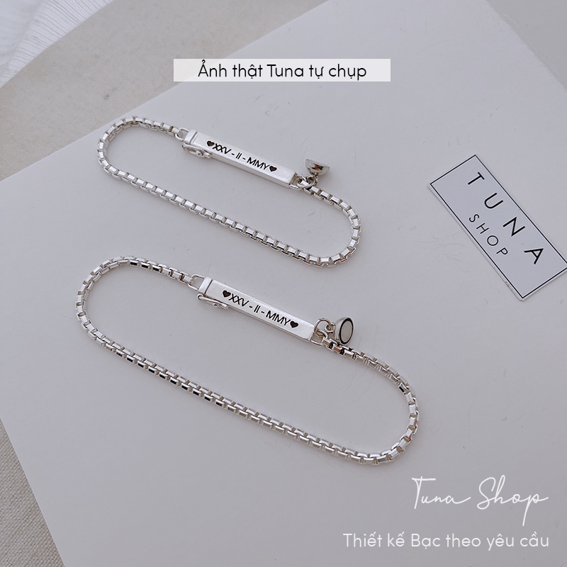 [HÀNG THIẾT KẾ]  Vòng tay đôi Bạc thiết kế theo yêu cầu_𝐀̉𝐧𝐡 + 𝐯𝐢𝐝𝐞𝐨 𝐭𝐡𝐚̣̂𝐭 _ TUNA SHOP Trang sức Bạc