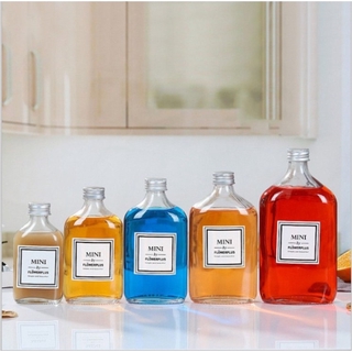 Chai Thủy Tinh Dẹp Cổ Cao Nắp Nhôm