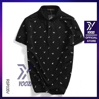 Áo phông nam cổ bẻ yoozi rsp035 màu trắng, đen, xám, kem