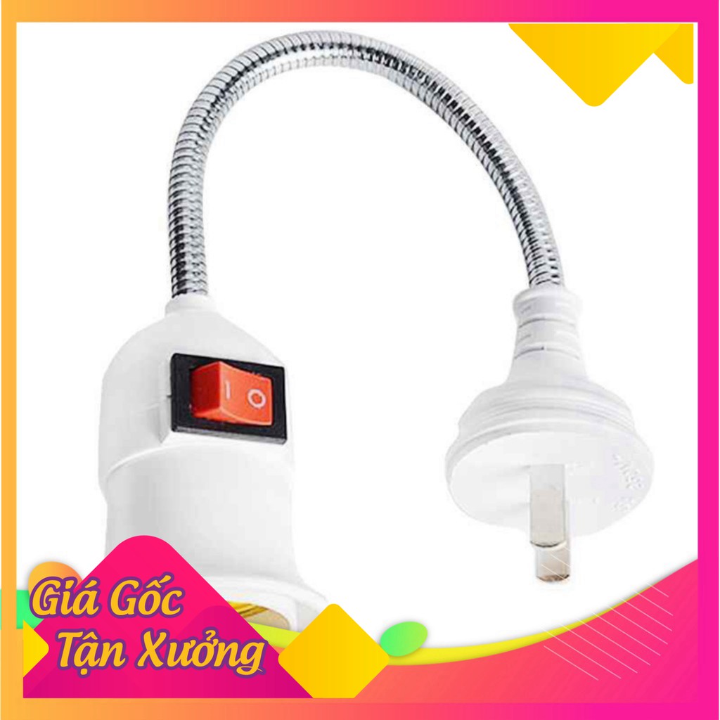 Xả hàng Đuôi đèn lò xo bẻ cong xoay 360 độ có công tắc chuôi E27