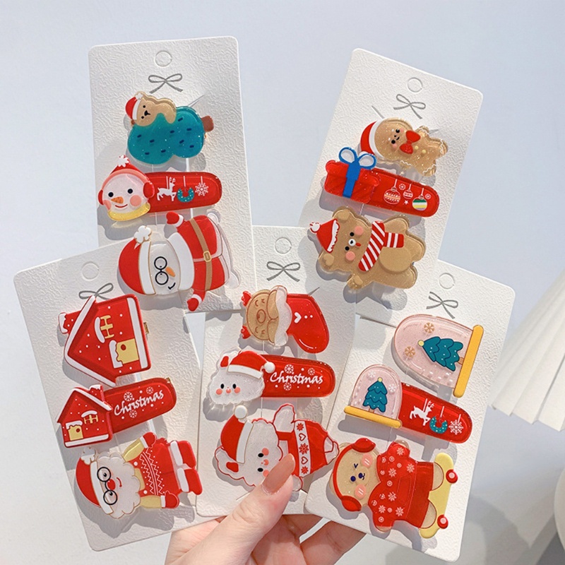 Kẹp Tóc Trang Trí Giáng Sinh / Năm Mới Hình Chú Gấu