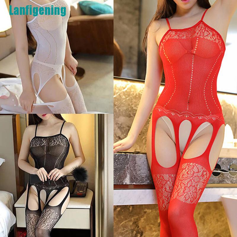 Bộ Đồ Lót Lưới Liền Thân Xuyên Thấu Gợi Cảm Cho Nữ