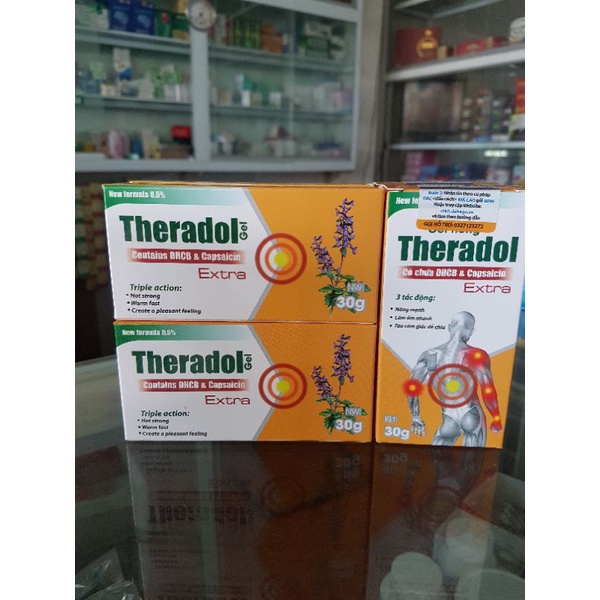 Dầu nóng, Gel nóng Theradol hỗ trợ đau mỏi cơ, xương khớp 30g