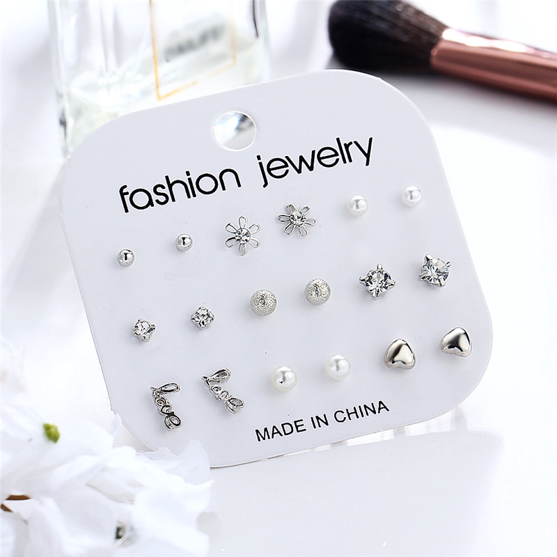 Bộ hoa tai thời trang Hàn Quốc cổ điển đính ngọc trai sang trọng