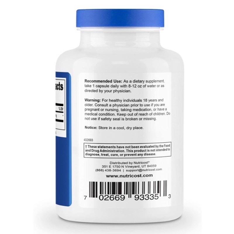 Nutricost Yohimbine HCl 5mg Extra Strength Viên uống hỗ trợ sinh lý nam 120 viên