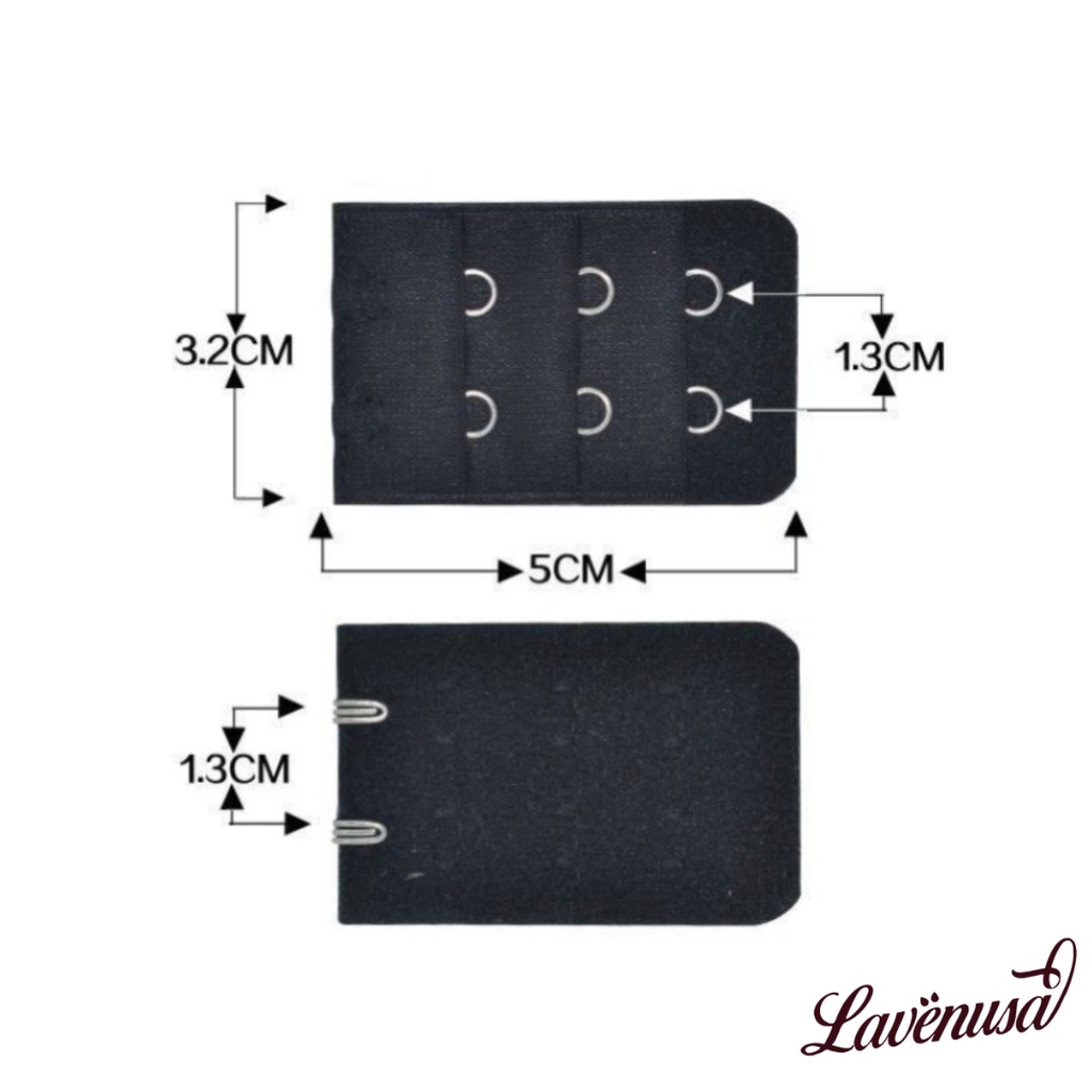 Miếng nới áo lót tăng độ dài dây lưng áo ngực loại 2 móc 3 móc LAVENUSA AL75