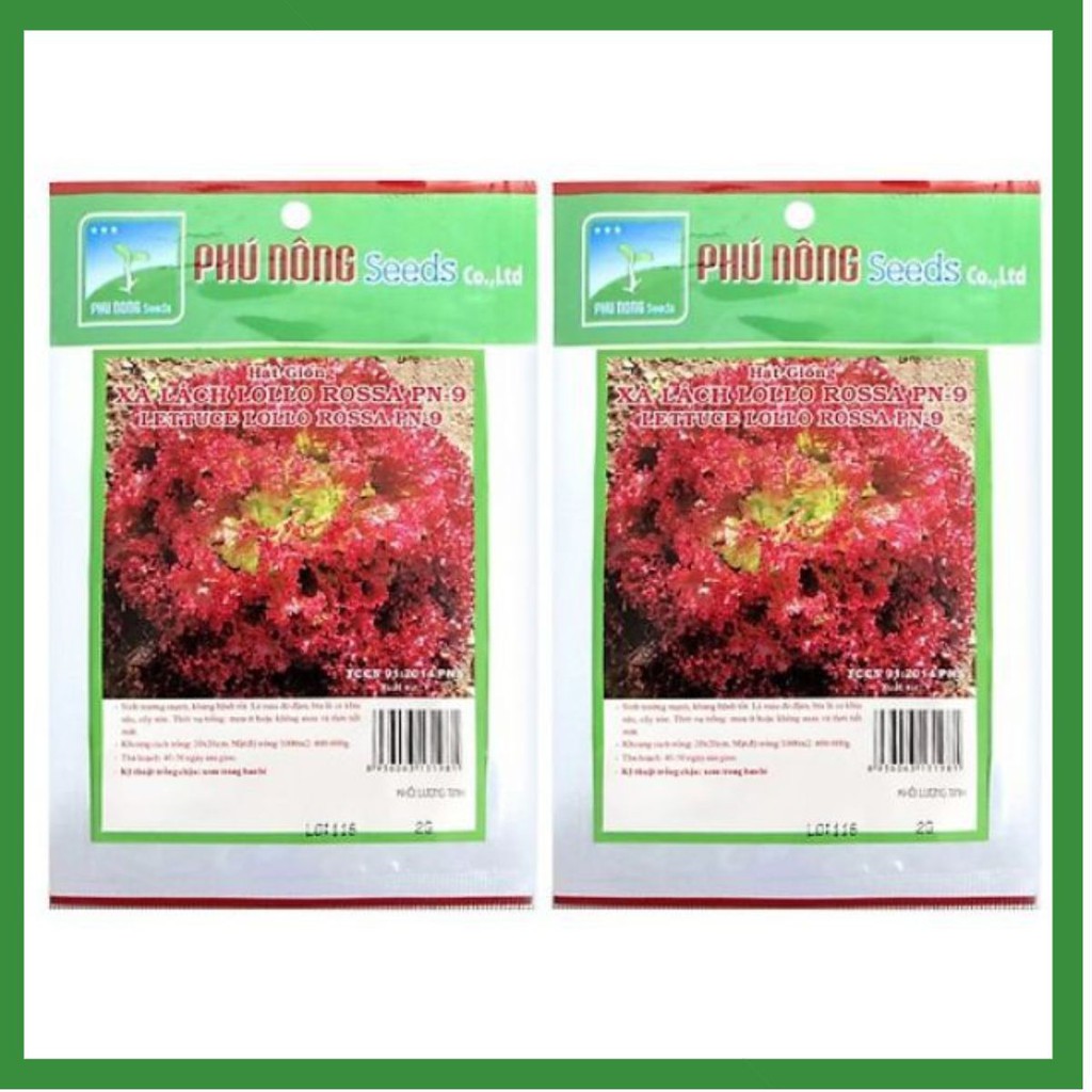 Hạt Giống Xà Lách Tím Lollo Rossa Phú Nông 2g
