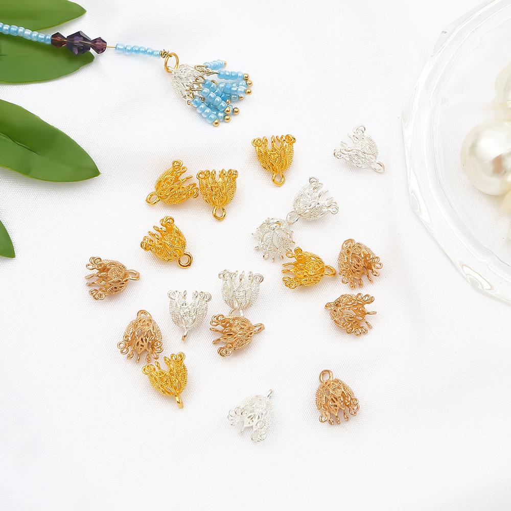 Nắp gắn phụ kiện Beadia tua rua bằng đồng làm trang sức thủ công diy