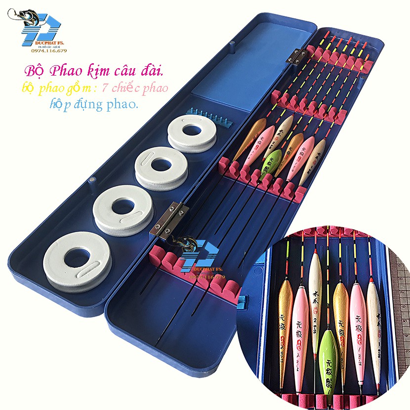 BỘ HỘP PHAO KIM CÂU ĐÀI, CÂU CÁ, NHIỀU MÀU ! ( 6 phao ngày + 1 phao đêm)
