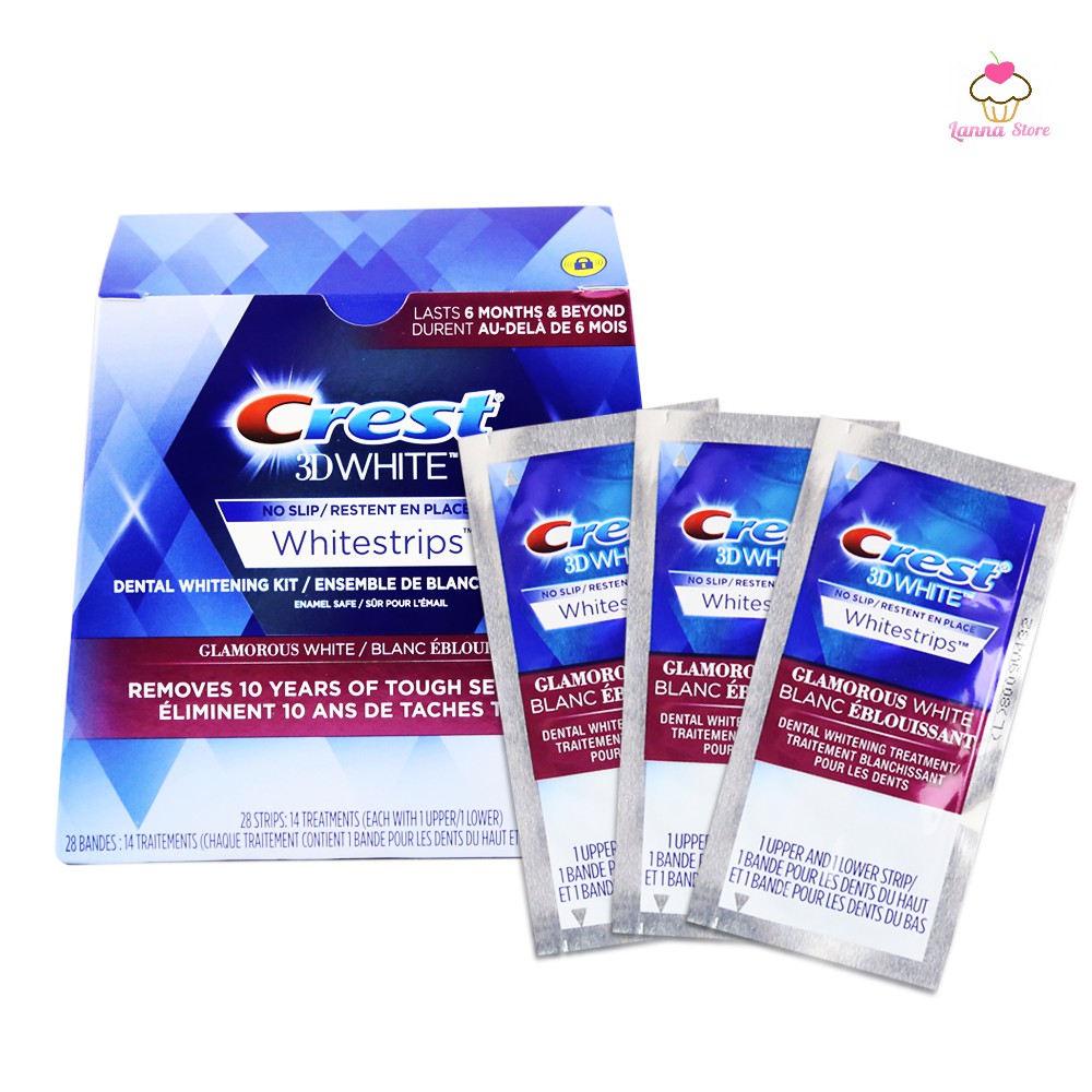 Combo 14 miếng 7 gói 7 ngày dán trắng răng Crest 3D White Whitestrips loại