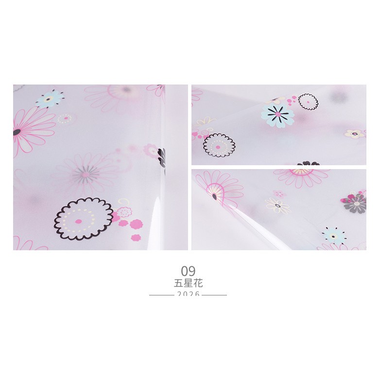 Decal giấy dán kính hoa sắc màu khổ rộng 0.45m