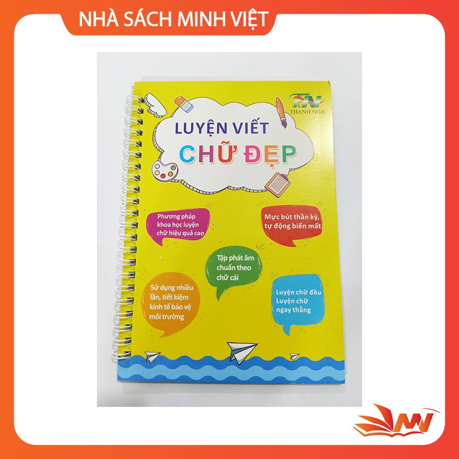 Combo 3 Quyển Vở Luyện Tập Viết Cho Bé Mực - mực tự xóa dùng mãi mãi