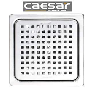 Phễu thoát sàn Caesar, chống mùi hôi Inox 304 caro, hố ga Caesar 14x14cm Phi 60-90 cao cấp