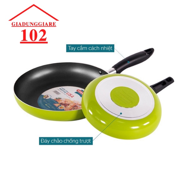 Bộ đôi hoàn hảo - chảo siêu chống dính SUNHOUSE SHS2418 (màu sâm panh)