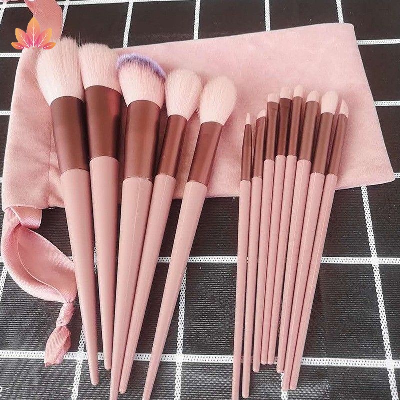 Bộ cọ trang điểm 13 món, cọ trang điểm nội địa trung màu hồng makeup cá nhân chuyên nghiệp jp5