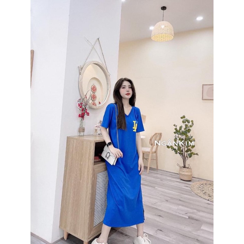 Váy suông Đầm suông LA đan lưng dáng dài from rộng tới 65kg
