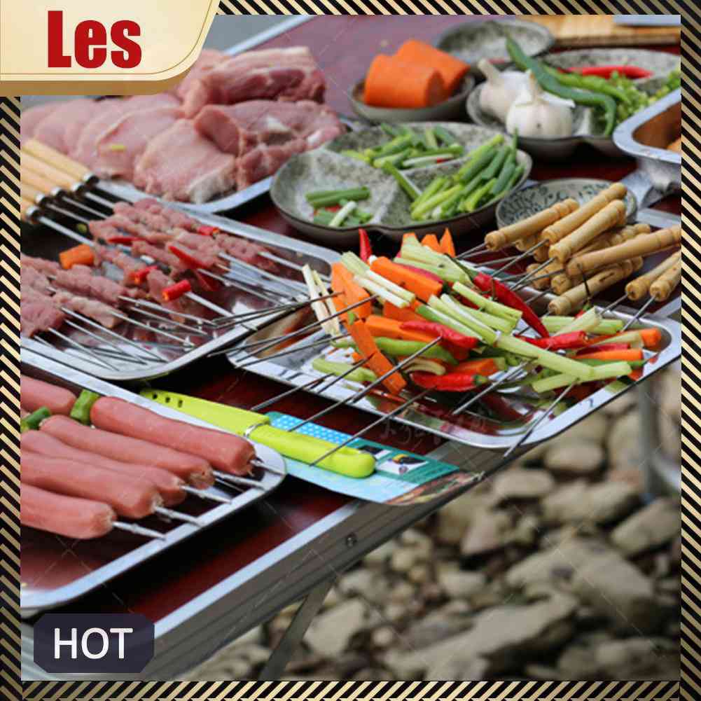 Bộ 10 Cây Xiên Nướng Bbq Bằng Thép Không Gỉ