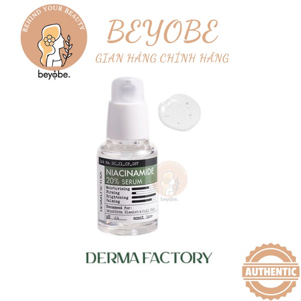 [CHÍNH HÃNG sẵn Date mới  2024] Tinh chất Derma Factory Niacinamide 20% Serum