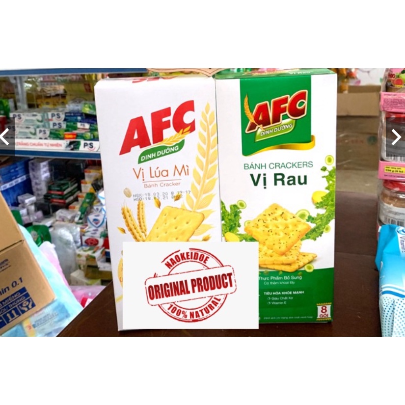 Bánh AFC Dinh Dưỡng Vị Rau/Lúa Mì Hộp 200g( Mẫu Mới)