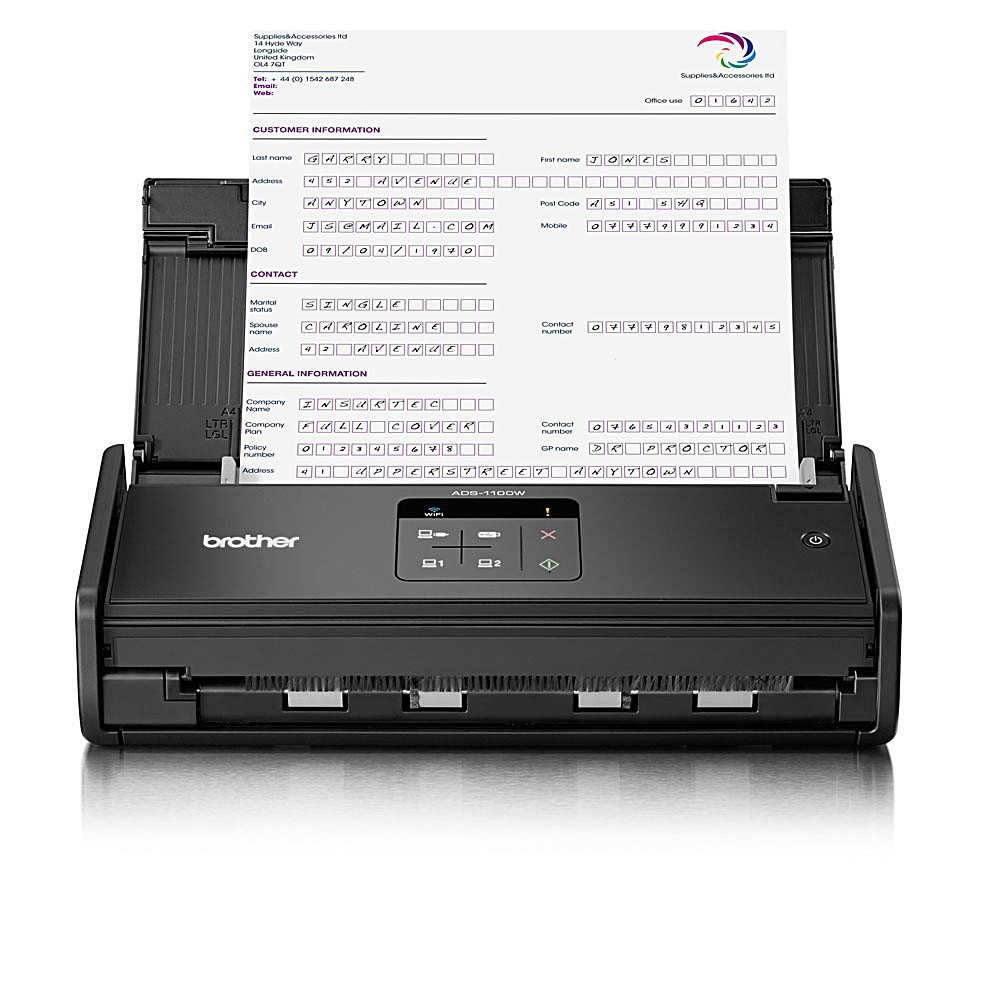 Máy scan cầm tay Brother ADS-1100W kết nối wifi
