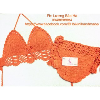 Freeship Bộ Bikini Len Móc Thời Trang 2018