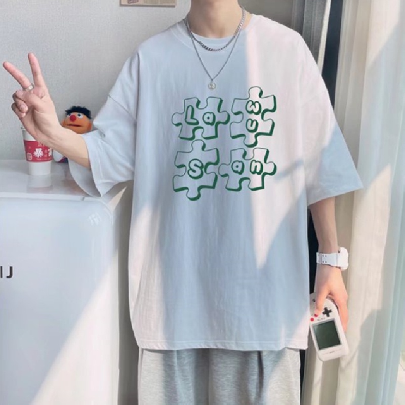 Áo Thun Tay Ngắn Dáng Rộng In Chữ Phong Cách Hip Hop Hàn Quốc Thời Trang Mùa Hè Cho Nam Và Nữ size M-5XL