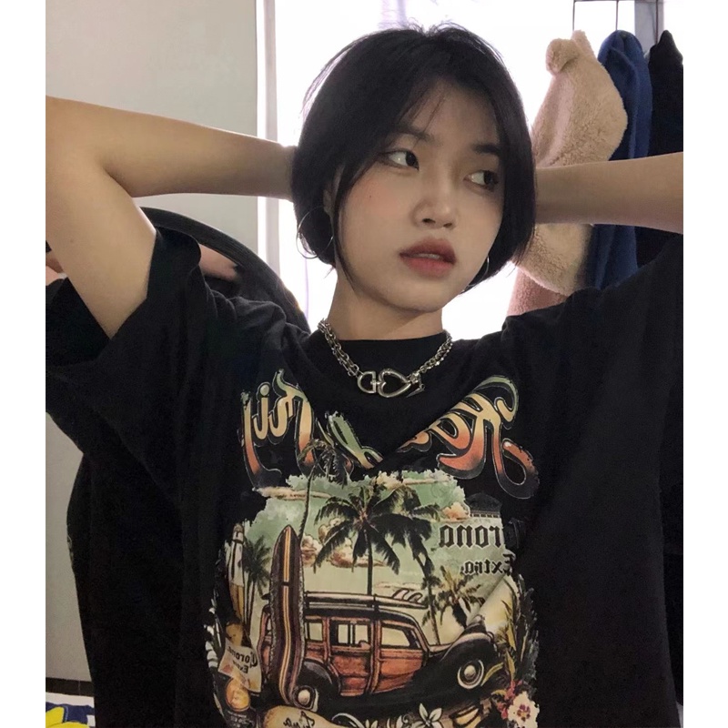 Áo thun XIAOZHAINV tay lửng in hình phong cách hiphop thời trang đường phố