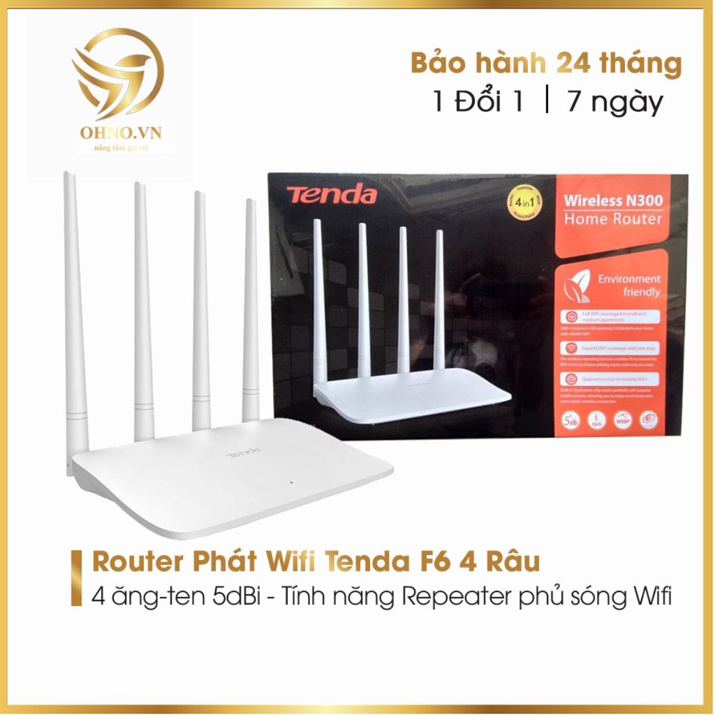 Bộ Thiết Bị Phát Wifi TENDA F6 Cục Phát Sóng Wifi 4 Râu Kết Nối Tốc Độ Cao - OHNO VIỆT NAM