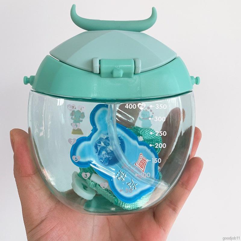 Bình nước dễ thương cho bé có ống hút tặng stcker