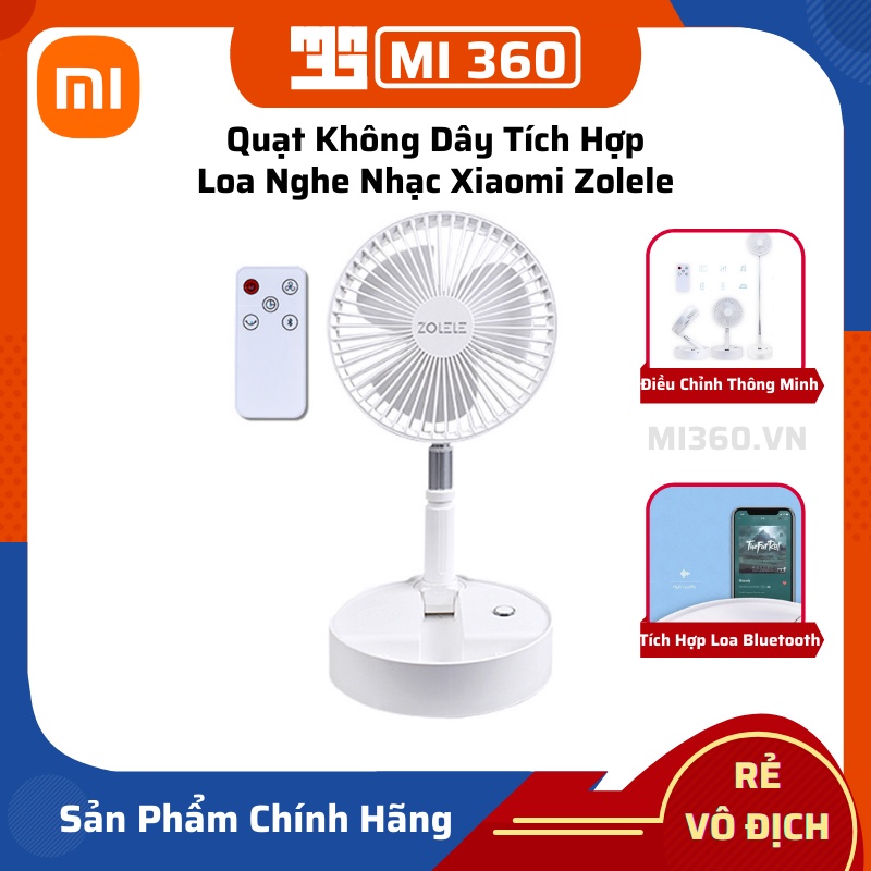 Quạt Không Dây Tích Hợp Loa Nghe Nhạc Xiaomi Zolele✅ Gấp Gọn Điều Chỉnh Độ Cao✅Kèm Remote Điều Khiển✅Hàng Chính Hãng