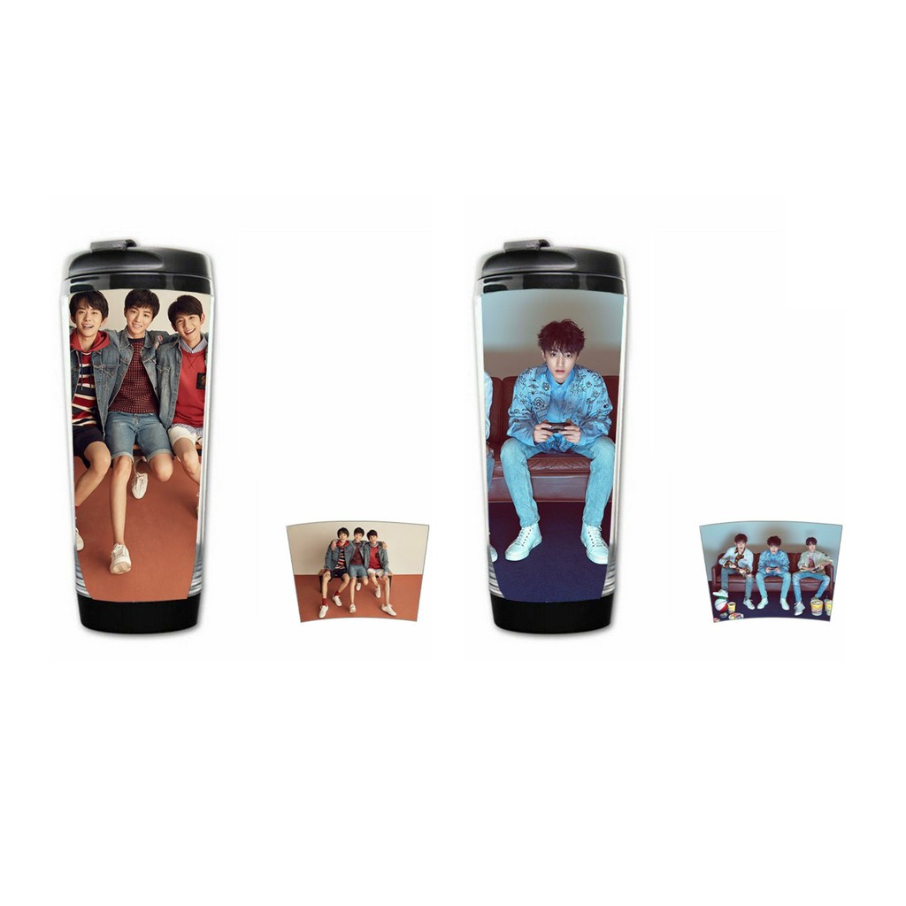 Bình nhựa đựng nước in hình TFBOYS Vương Nguyễn Vương Tuấn Khải Dịch Dương Thiên Tỉ idol thần tượng hoa ngữ