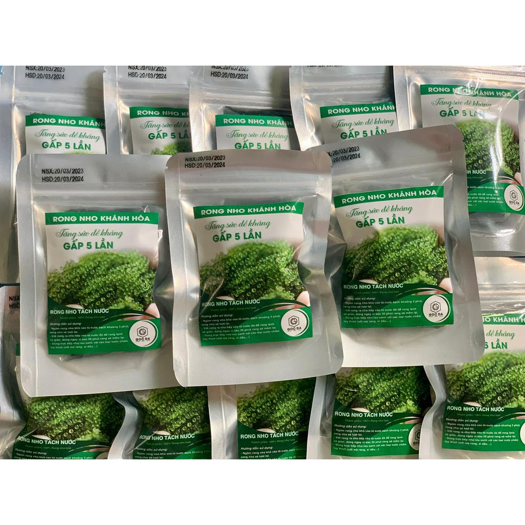 COMBO 2 GÓI RONG NHO TÁCH NƯỚC 100G, rong nho tách nước Khánh Hoà 100g - Thực phẩm sạch - tăng sức đề kháng