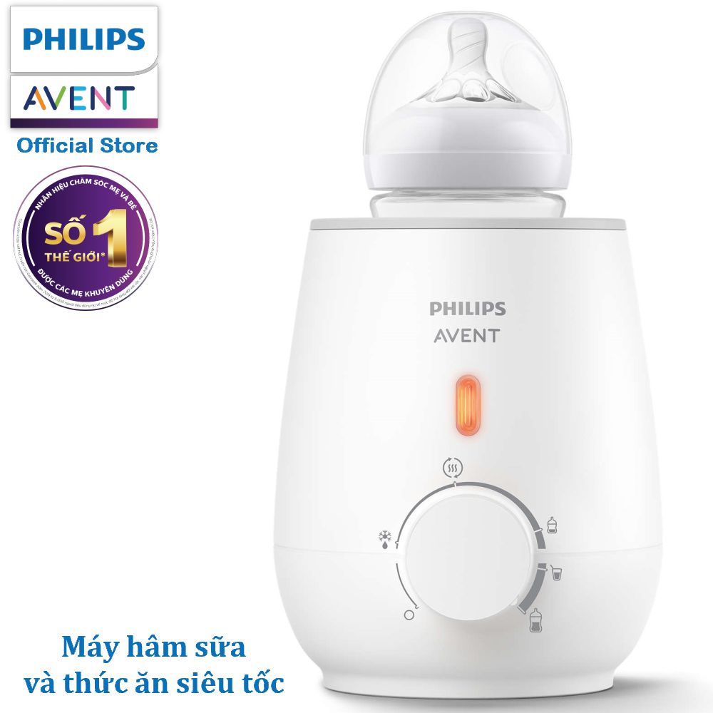 Combo chăm con thảnh thơi từ Philips Avent (máy hâm sữa, trợ ty, ty ngậm)