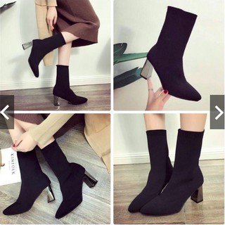 Boot Len Lửng Gót Tráng Gương 7cm Có Ảnh Thật