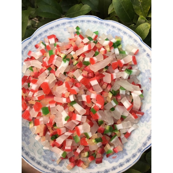 500g Trân châu hạt lựu/ Bột khoai hạt lựu 3 màu khô